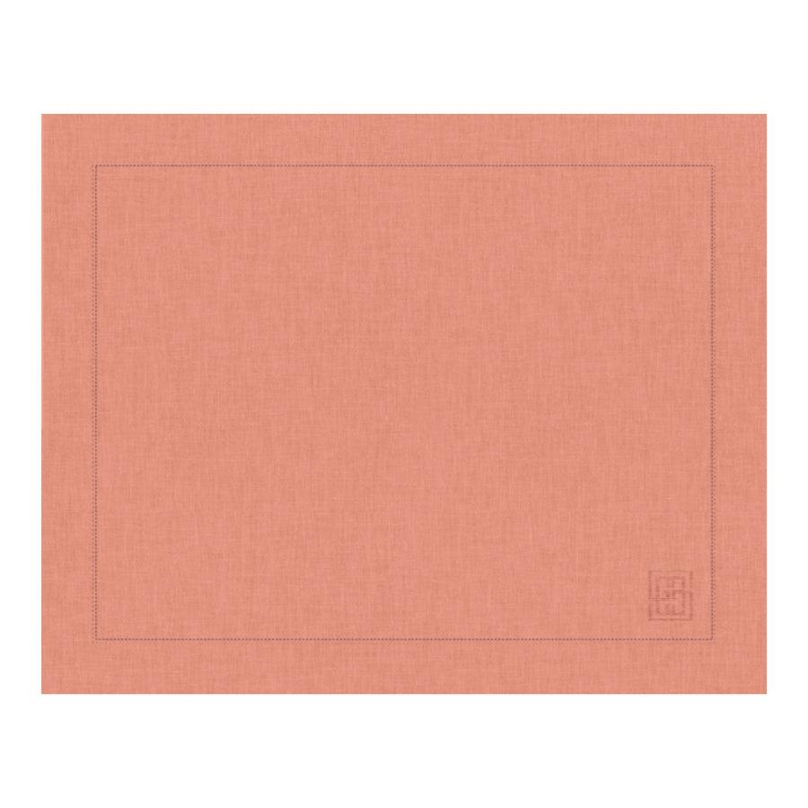 JOGO AMERICANO DE LINHO PURO BARRA LARGA PREMIUM ROSA 50X39 CM