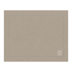 JOGO AMERICANO DE LINHO VISCO BARRA LARGA PREMIUM BEGE 50X39  CM