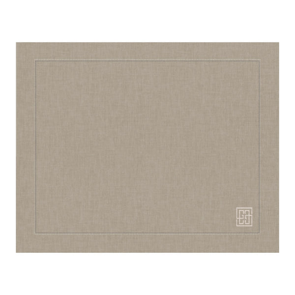 JOGO AMERICANO DE LINHO VISCO BARRA LARGA PREMIUM BEGE 50X39  CM