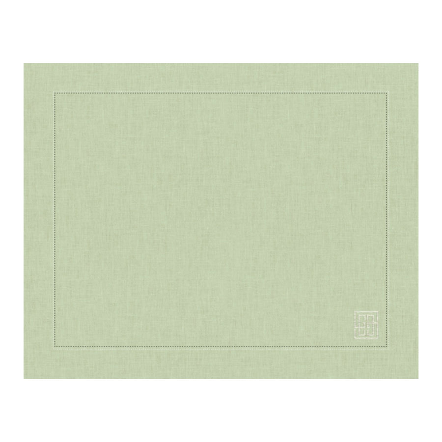 JOGO AMERICANO DE LINHO VISCO BARRA LARGA PREMIUM VERDE 50X39 CM