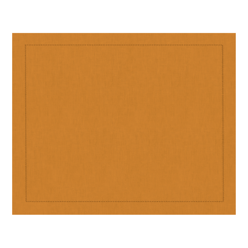 JOGO AMERICANO DE LINHO VISCO COM PONTO AJOUR CARAMELO 46X35 CM