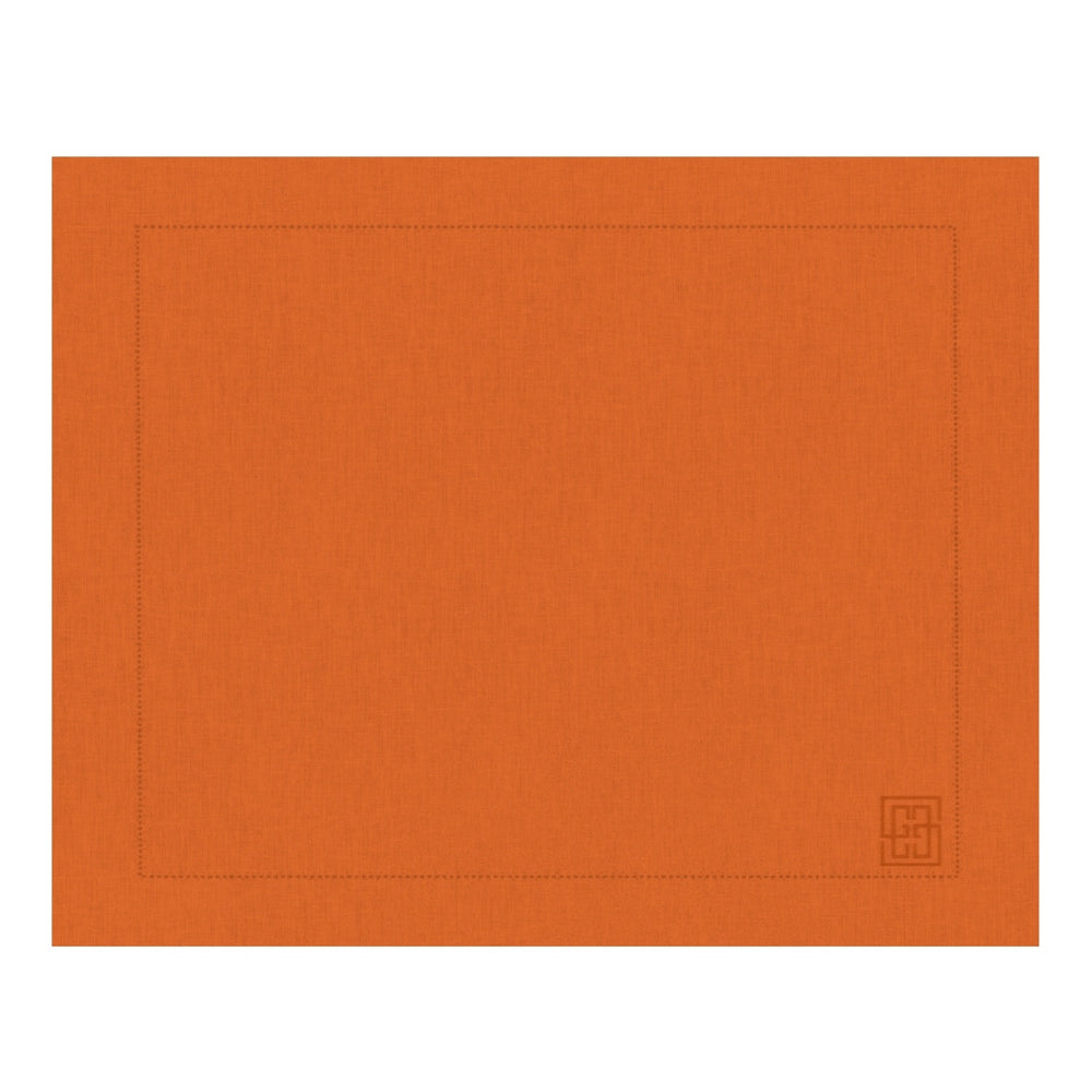 JOGO AMERICANO LINHO VISCO BARRA LARGA PREMIUM LARANJA 50X39  CM