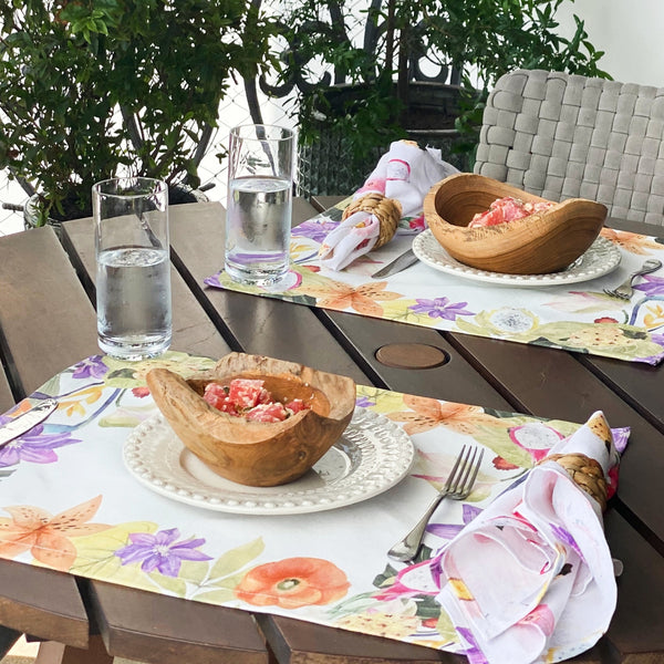 JOGO AMERICANO ESTAMPADO DE ALGODÃO TROPICAL 48 X 41 CM