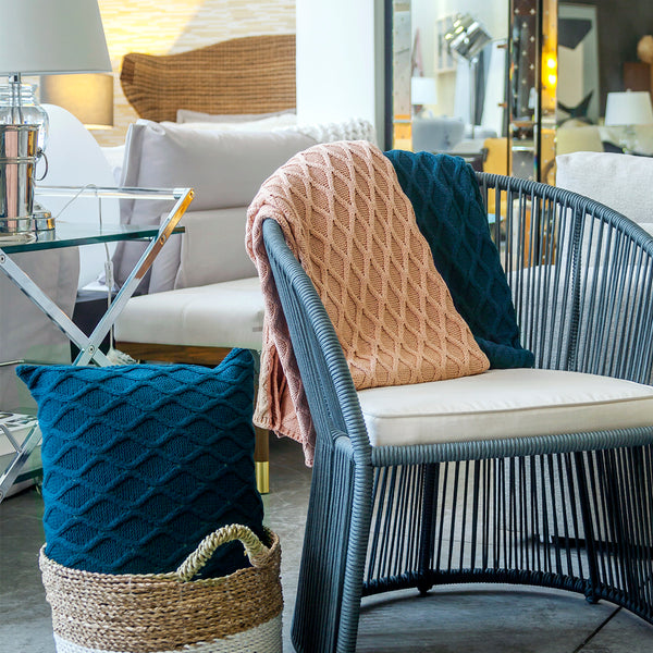 MANTA TRICOT PLUS GOTAS AZUL 130X180 CM