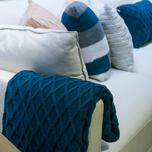 MANTA TRICOT PLUS GOTAS AZUL 130X180 CM