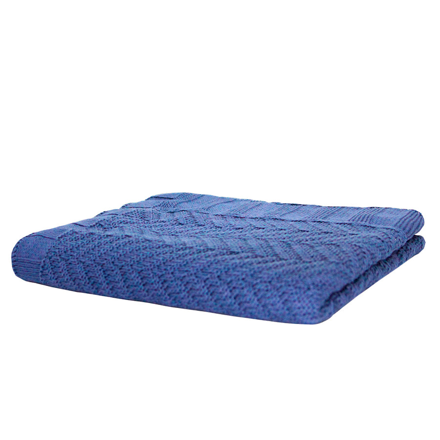 MANTA TRICOT PLUS ZIGZAG AZUL 130X180 CM