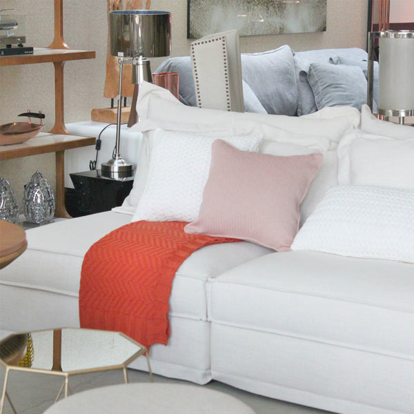 MANTA TRICOT PLUS ZIGZAG LARANJA 130X180 CM