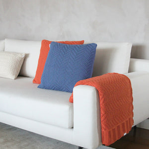 MANTA TRICOT PLUS ZIGZAG LARANJA 130X180 CM
