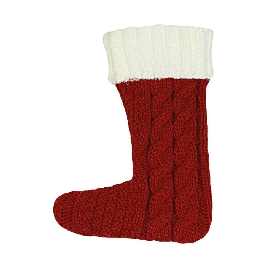 PORTA TALHERES DE NATAL BOTINHA TRICOT VERMELHO