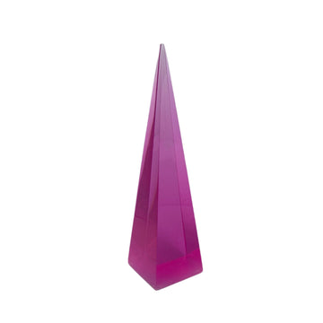 PIRAMIDE DE RESINA ROSA G 23 CM