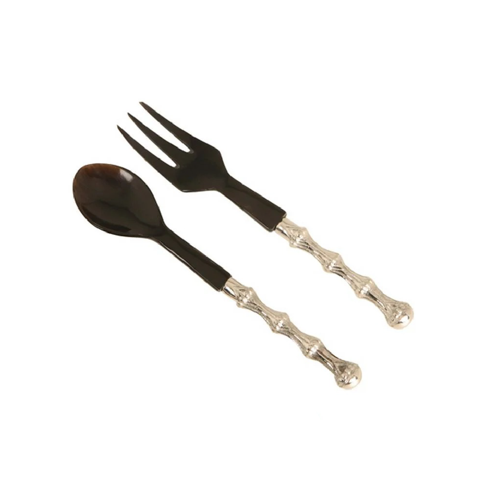 GARFO E COLHER APERITIVO OSSO MARROM – 2 PEÇAS