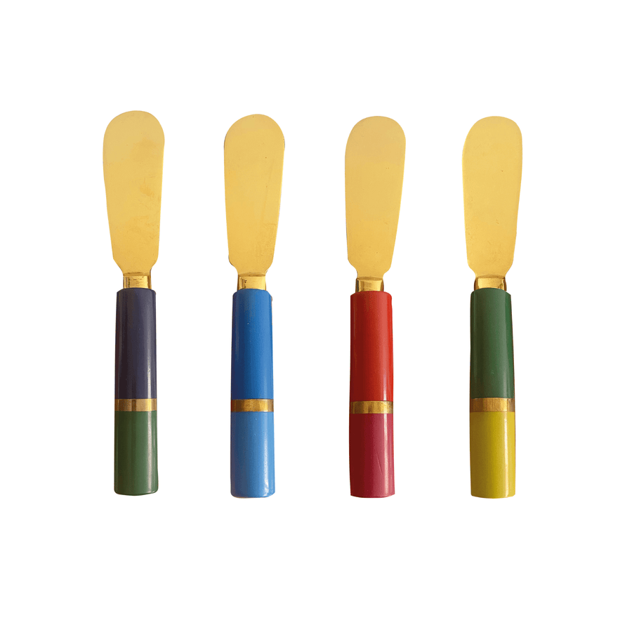 SET ESPÁTULAS PARA APERITIVO COLORS DOURADA 4 PEÇAS