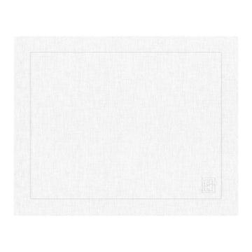 JOGO AMERICANO DE LINHO VISCO BARRA LARGA PREMIUM BRANCO 50X39  CM