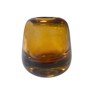 VASO DE VIDRO CILÍNDRICO  ÂMBAR 10 X 12 (H) CM