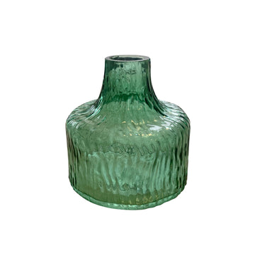 VASO DE VIDRO VERDE TEXTURIZADO 11 X 10 (h) CM