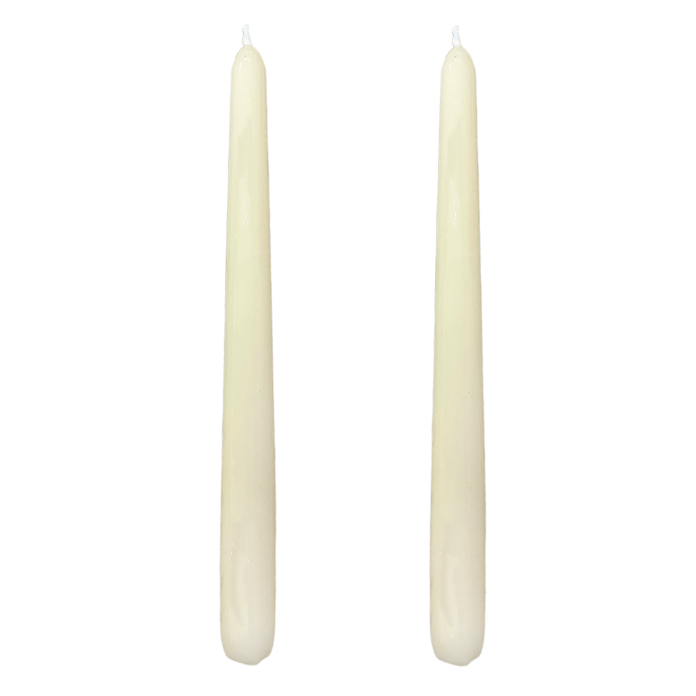 VELAS PARA CASTIÇAL CÔNICA MARFIM 25 CM - 02 UNIDADES
