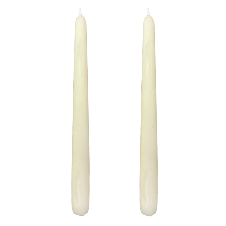 VELAS PARA CASTIÇAL CÔNICA MARFIM 25 CM - 02 UNIDADES