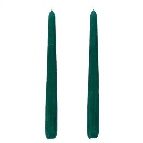 VELAS PARA CASTIÇAL CÔNICA VERDE ESCURO  25 CM - 02 UNIDADES