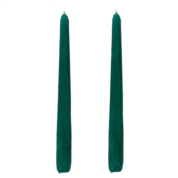 VELAS PARA CASTIÇAL CÔNICA VERDE ESCURO  25 CM - 02 UNIDADES