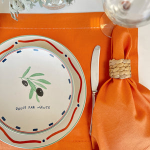 GUARDANAPO LINHO VISCO BARRA LARGA PREMIUM LARANJA 55X55  CM