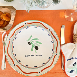 JOGO AMERICANO LINHO VISCO BARRA LARGA PREMIUM LARANJA 50X39  CM