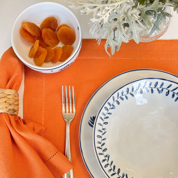 JOGO AMERICANO LINHO VISCO BARRA LARGA PREMIUM LARANJA 50X39  CM