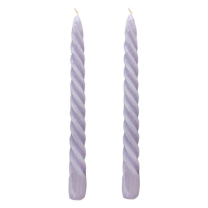 VELAS PARA CASTIÇAL TWIST LILÁS 25 CM - 02 UNIDADES