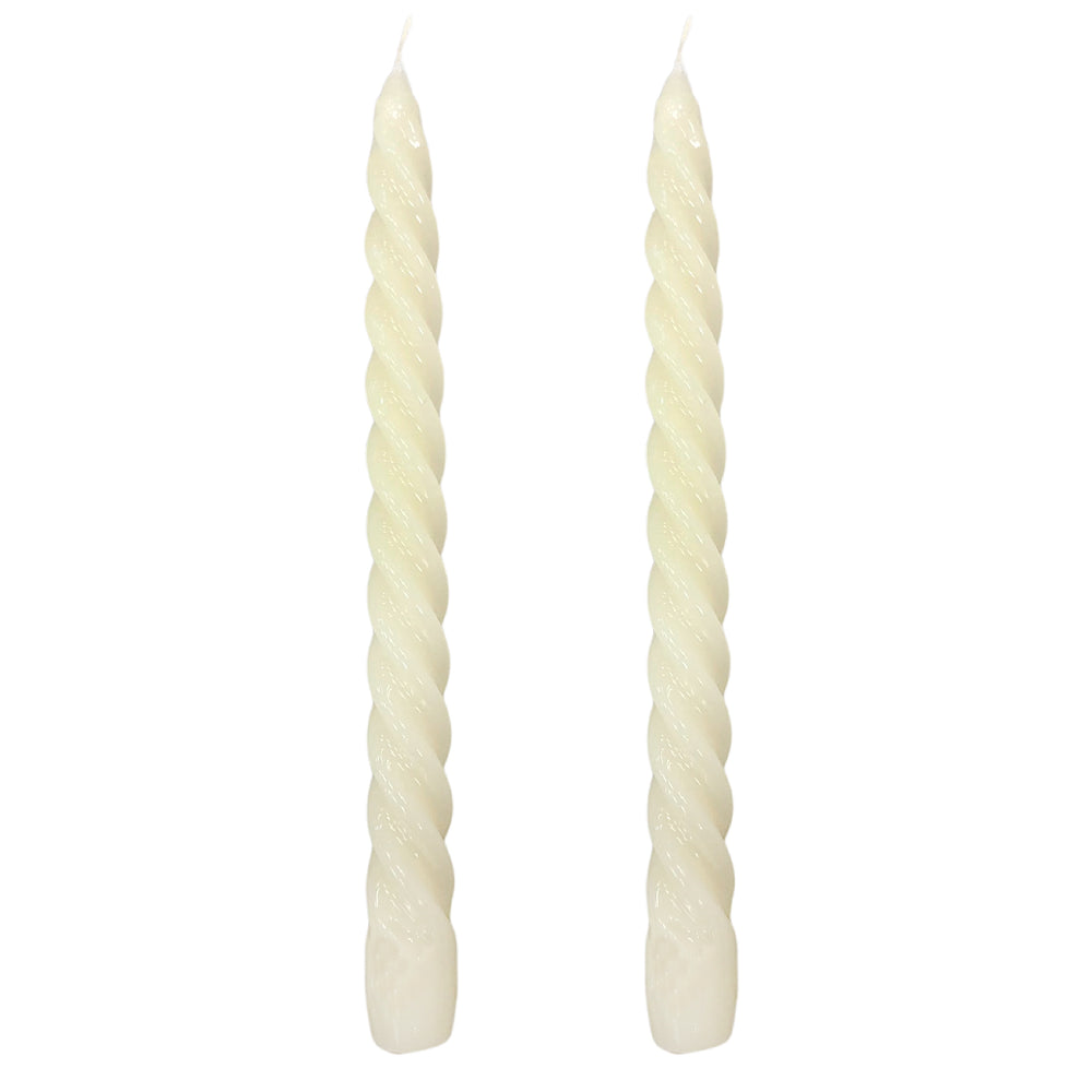 VELAS PARA CASTIÇAL TWIST MARFIM 25 CM - 02 UNIDADES