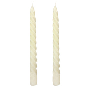 VELAS PARA CASTIÇAL TWIST MARFIM 25 CM - 02 UNIDADES