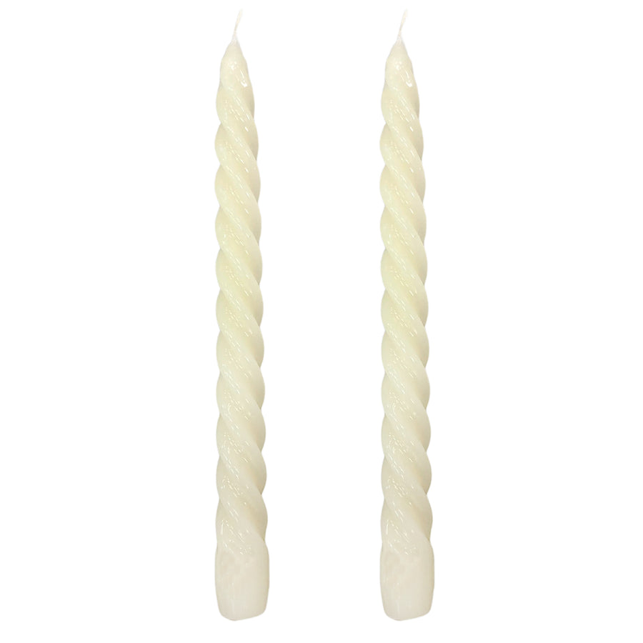 VELAS PARA CASTIÇAL TWIST MARFIM 25 CM - 02 UNIDADES