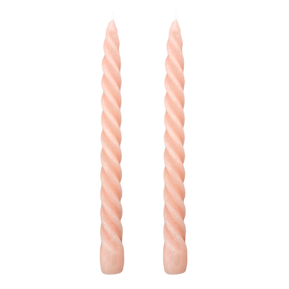 VELAS PARA CASTIÇAL TWIST ROSA 25 CM - 02 UNIDADES