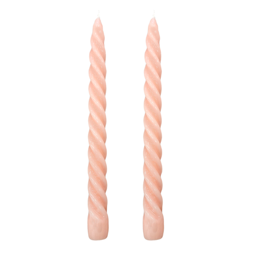 VELAS PARA CASTIÇAL TWIST ROSA 25 CM - 02 UNIDADES