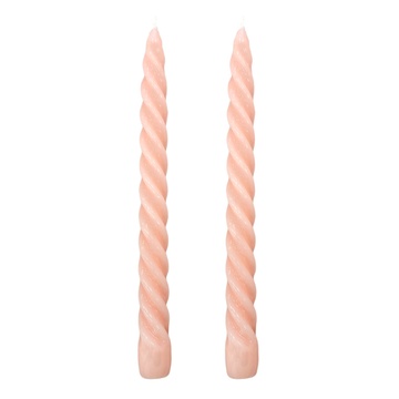 VELAS PARA CASTIÇAL TWIST ROSA 25 CM - 02 UNIDADES