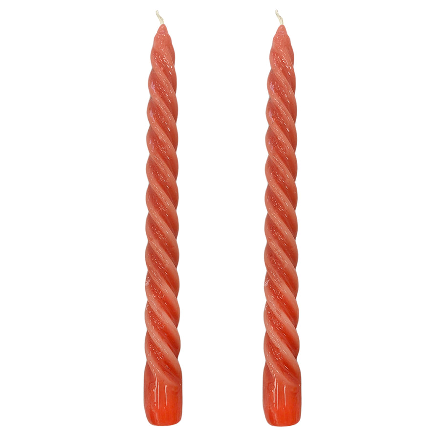 VELAS PARA CASTIÇAL TWIST TERRACOTA 25 CM - 02 UNIDADES