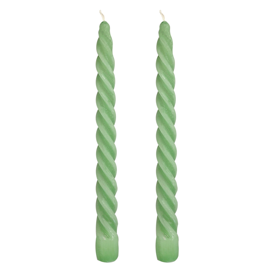 VELAS PARA CASTIÇAL TWIST VERDE CLARO 25 CM - 02 UNIDADES