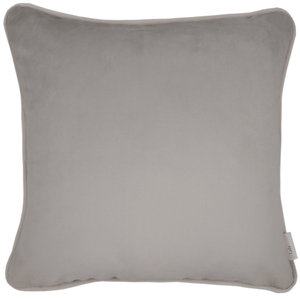 CAPA DE ALMOFADA VELUDO LINES NEUTRA COM VIVO MARFIM 50X50 CM - CINZA