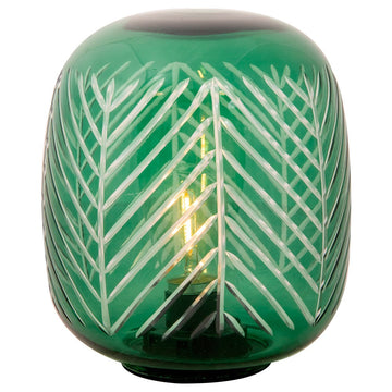 LUMINÁRIA VIDRO LAPIDADO LED VERDE 16 X 19 (H) CM