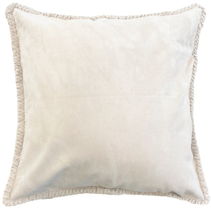 CAPA DE ALMOFADA CAMURÇA NATURAL TRANÇAS OFF WHITE 50X50 CM