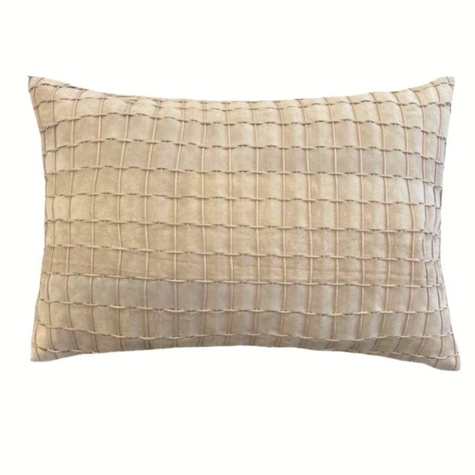 CAPA DE ALMOFADA CAMURÇA NATURAL TRAMADA BEGE 50 X 35 CM