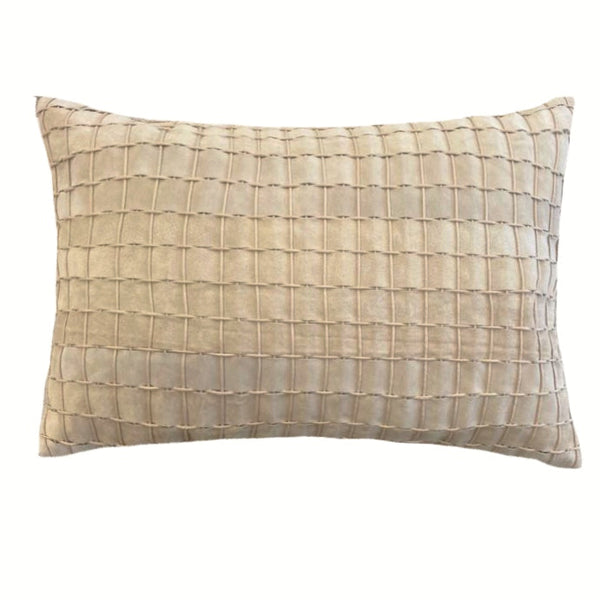 CAPA DE ALMOFADA CAMURÇA NATURAL TRAMADA BEGE 50 X 35 CM