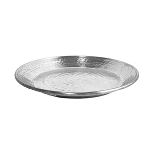 BANDEJA EM METAL MACETADO PRATEADA REDONDA 30 X 2,5 (H) CM