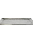 BANDEJA EM METAL MACETADO PRATEADA RETANGULAR 23 X 43 X 2 (H) CM