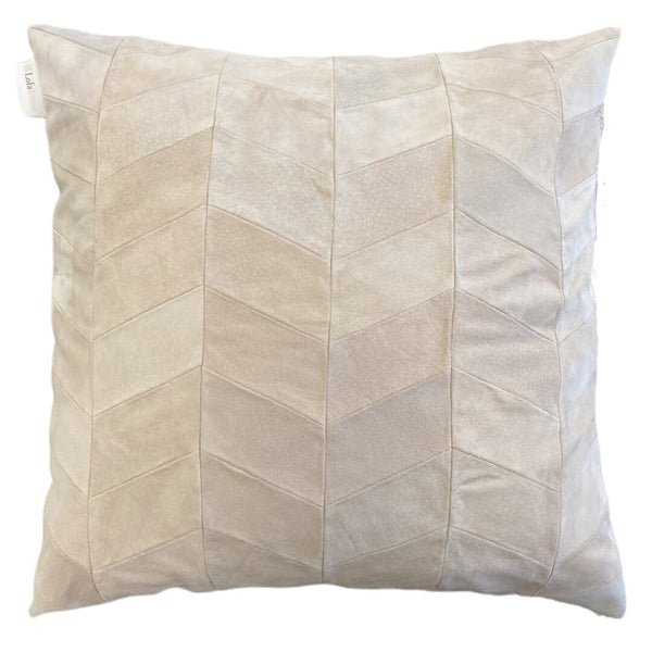 CAPA DE ALMOFADA CAMURÇA NATURAL CHEVRON BEGE 50 X 50 CM