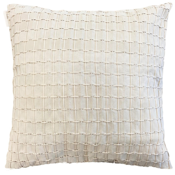 CAPA DE ALMOFADA CAMURÇA NATURAL TRAMADA OFF WHITE 50 X 50 CM