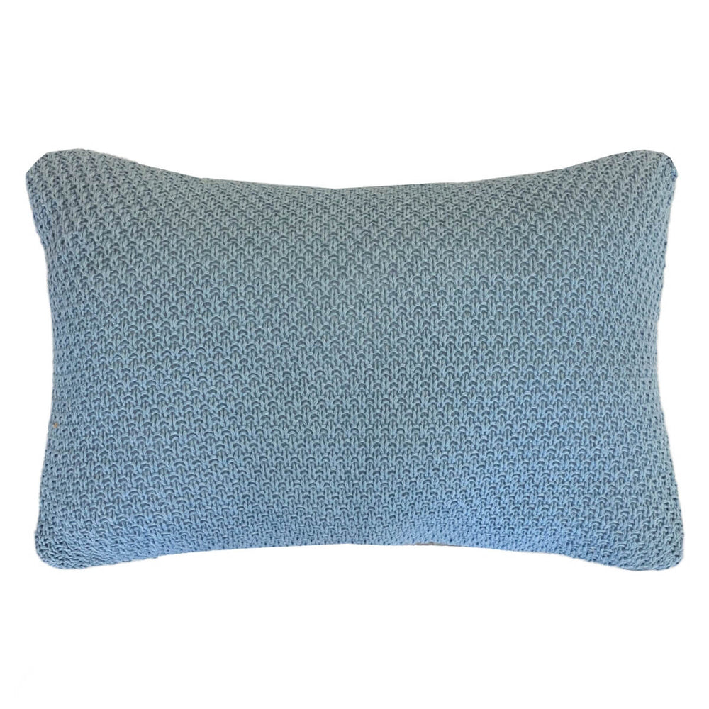 CAPA DE ALMOFADA TRICOT PLUS ARROZ AZUL CLARO 50 X 35 CM