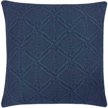 CAPA DE ALMOFADA TRICOT PLUS CORRENTE AZUL 50X50 CM