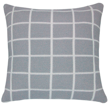 CAPA DE ALMOFADA TRICOT PLUS GRID CINZA 50X50 CM