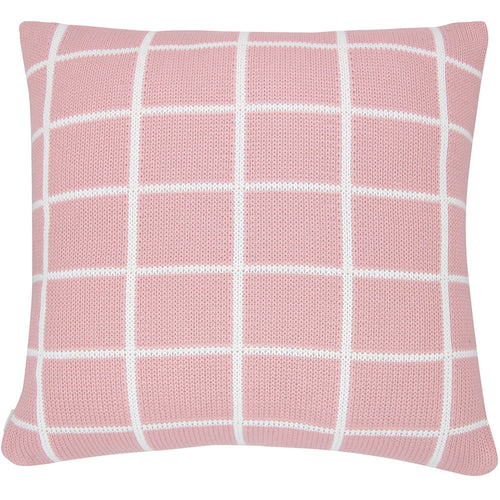 CAPA DE ALMOFADA TRICOT PLUS GRID ROSA 50X50 CM