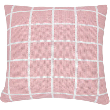 CAPA DE ALMOFADA TRICOT PLUS GRID ROSA 50X50 CM