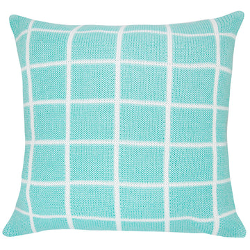 CAPA DE ALMOFADA TRICOT PLUS GRID VERDE 50X50 CM